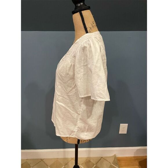 GAP Women's White Flowy Short Sleeve V-Neck Blouse Size S - Picture 5 of 11
